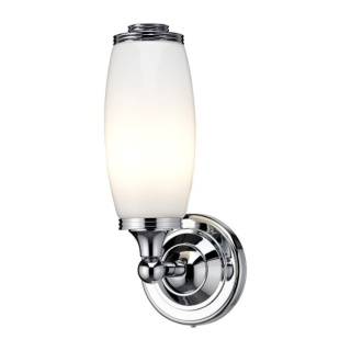 Burlington LED Bathroom Round Wall Light & Opal Glass Tube Shade